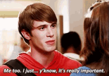 Me Too. I Just... Y'Know.... It'S Really Important - Glee GIF - Me Too Glee Ryder Lynn GIFs