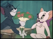 Tom And Jerry Bouquet GIF - Tom And Jerry Bouquet GIFs