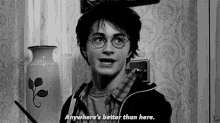 Anywhere'S Better GIF - Harry Potter Daniel Radcliffe Anywheres Better Than Here GIFs
