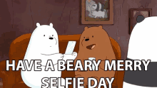 Happy Selfie Day Beary Merry GIF - Happy Selfie Day Beary Merry Pun GIFs