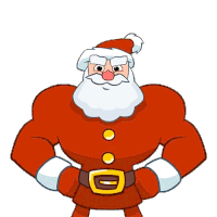 Muscular Santa Claus Sticker - Muscular Santa Claus Om Nom And Cut The Rope Stickers