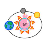 Pink Rabbit Sticker - Pink Rabbit Solar System Stickers