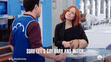 Sure Lets Say Barb And Mitch Hannah GIF - Sure Lets Say Barb And Mitch Hannah Superstore GIFs