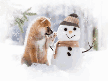 Snowman Waving GIF - Snowman Waving Puppy GIFs
