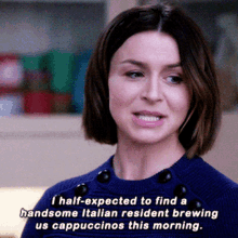 greys anatomy amelia shepherd i half expected to find a handsome italian resident brewing us cappuccinos this morning