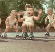 Baby Roller Skate GIF - Baby Roller Skate Dance GIFs