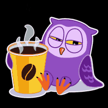 Owl Chilling GIF - Owl Chilling Coffee GIFs