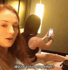 Maisie Williams And Sophie Turner Mophie GIF - Maisie Williams And Sophie Turner Mophie Vining Together GIFs