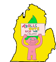 Trolls Vote How We Choose Troll Doll Sticker - Trolls Vote How We Choose Trolls Troll Doll Stickers