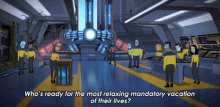 Whos Ready For The Most Relaxing Mandatory Vacation Of Their Lives Carol Freeman GIF - Whos Ready For The Most Relaxing Mandatory Vacation Of Their Lives Carol Freeman Star Trek GIFs