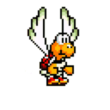 turtle mario gaming fly koopa pixel