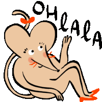 Mouse Flicking Her Wrist And Saying "Oh La La." Sticker - Souris D Amour Rat Ohlala Stickers