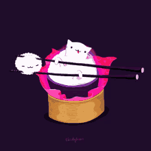 rice cat chopsticks food rice cat chopsticks food