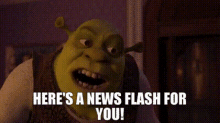 Shrek Heres A News Flash For You GIF - Shrek Heres A News Flash For You News Flash GIFs