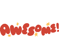 Awesome Awesome In Red Bubble Letters With Sparkles Sticker - Awesome Awesome In Red Bubble Letters With Sparkles Great Stickers