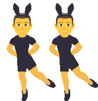 Men With Bunny Ears People Sticker - Men With Bunny Ears People Joypixels Stickers