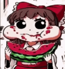 Reimu Touhou GIF - Reimu Touhou Watermelon GIFs