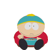 Eating Cereals Eric Cartman Sticker - Eating Cereals Eric Cartman South Park Stickers