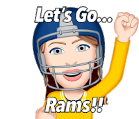 Lets Go Rams Cheering Sticker - Lets Go Rams Rams Cheering Stickers