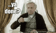 Mr Bennet Having Tea GIF - Mr Bennet Having Tea Jane Austen GIFs