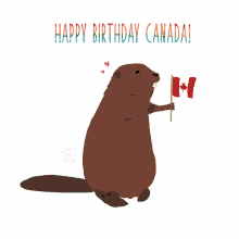 Happy Canada Day Squirrel GIF - Happy Canada Day Squirrel Canada Flag GIFs