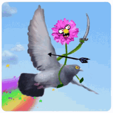 Spring Dove With Flower GIF - Spring Dove With Flower Flower Attack GIFs