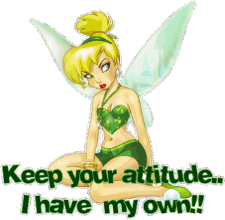 Keep Your Attitude Tinkerbell Sticker - Keep Your Attitude Tinkerbell Pout Stickers
