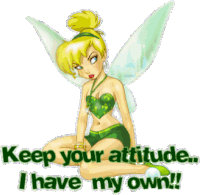 Keep Your Attitude Tinkerbell Sticker - Keep Your Attitude Tinkerbell Pout Stickers