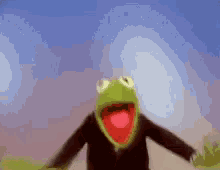 Kermit T He Frog Jumping GIF - Kermit T He Frog Jumping Muppets GIFs