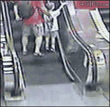 Big Mistake - Trying To Use An Escalator In A Wheelchair GIF - Wheelchair Escalator Roll GIFs
