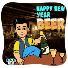 Beer Happy New Year2020 GIF - Beer Happy New Year2020 Bobble GIFs