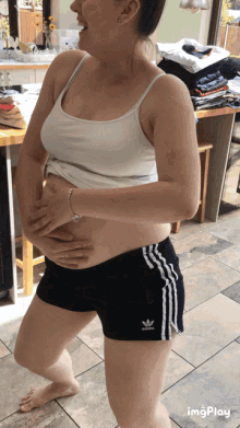 Pregnant Lady Belly Rub GIF - Pregnant Lady Belly Rub Dance GIFs