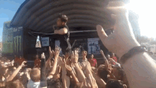 stage diving crowd surf jump dive audience