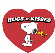 hugs and kisses snoopy peanuts characters heart