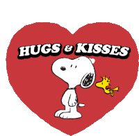 Hugs And Kisses Snoopy Sticker - Hugs And Kisses Snoopy Peanuts Characters Stickers