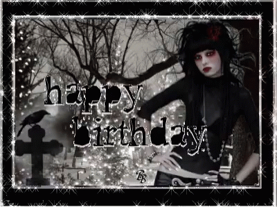 The perfect Blingee Gothic Happy Birthday Animated GIF for your conversatio...