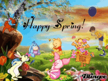 Winnie The Pooh Happy Spring GIF - Spring Happy Spring Spring Is Here GIFs