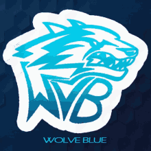 wolve blue wolf angry logo