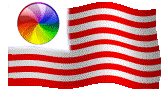 Color Wheel Flag Sticker - Color Wheel Flag Waving Flag Stickers