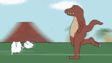 dino dinosaur cat running karameru