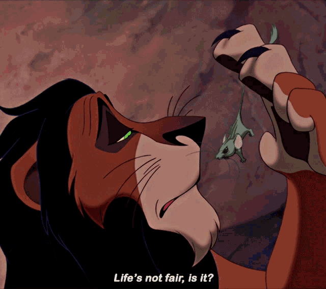 The Lion King Scar GIF - The Lion King Scar Lifes Not Fair Is It GIFs