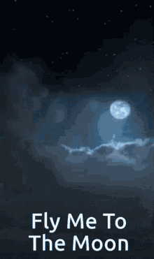 Full Moon Starry Night GIF - Full Moon Starry Night Fly Me To The Moon GIFs