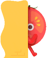 Tomato Peeks Out From Behind Wall To Say Hi Sticker - The Other Half Hi Hello Stickers