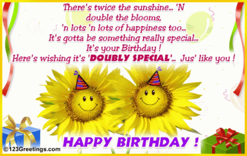 Happy Birthday Twins GIF - Happy Birthday Twins Flower - Descubre