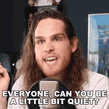 Everyone Can You Be A Little Quiet Sam Johnson GIF - Everyone Can You Be A Little Quiet Sam Johnson Silent Please GIFs