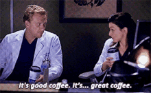 Greys Anatomy Amelia Shepherd GIF - Greys Anatomy Amelia Shepherd Its Good Coffee GIFs