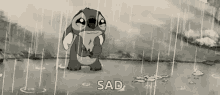 Sadness Stitch GIF - Sadness Stitch Raining GIFs