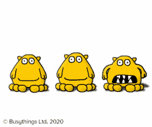 Busythings Yellow Monster GIF - Busythings Yellow Monster Jumping GIFs