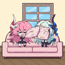 pillow fight honkaiimpact rosalia lilia pillow fight honkaiimpact rosalia lilia