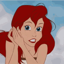 照れる　てれる　アリエル　ありえる　ディズニー GIF - Ariel The Little Mermaid Disney GIFs